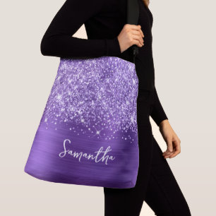 Bolsa Ajustável Glittery Purple Ametyst Glam Name