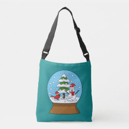 Bolsa Ajustável Globo de Neve com Cardeal Snowman e Pine Tree