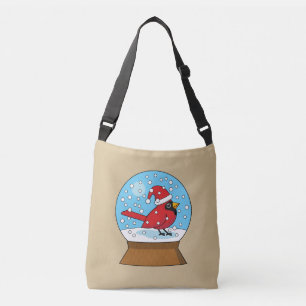 Bolsa Ajustável Globo de Neve com Cardeal Vermelho Bonito