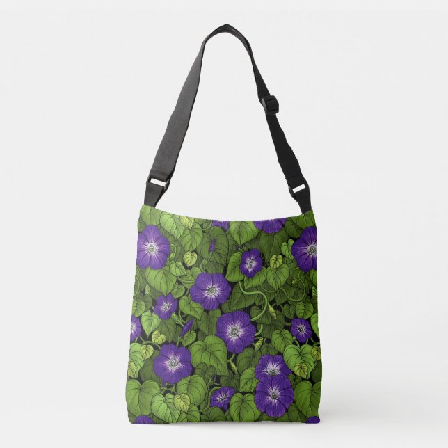 Bolsa Ajustável Glória da manhã em roxo e verde (Frente)