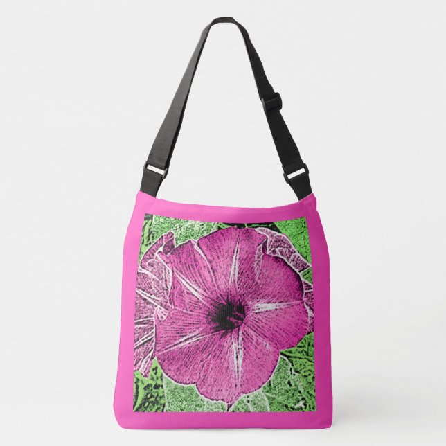 Bolsa Ajustável Glória da Manhã Impressão em Bloco - rosa fúcsia (Frente)