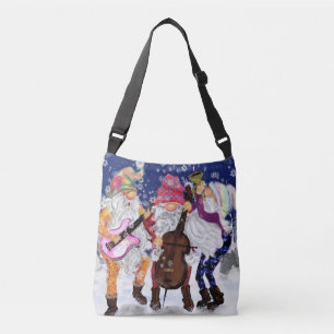 Bolsa Ajustável Gnome Music Banda de Natal Crossbody Bag