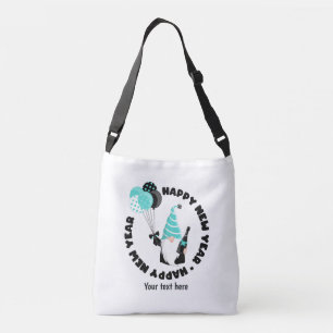 Bolsa Ajustável Gnomo azul e preto celebrando o Ano Novo