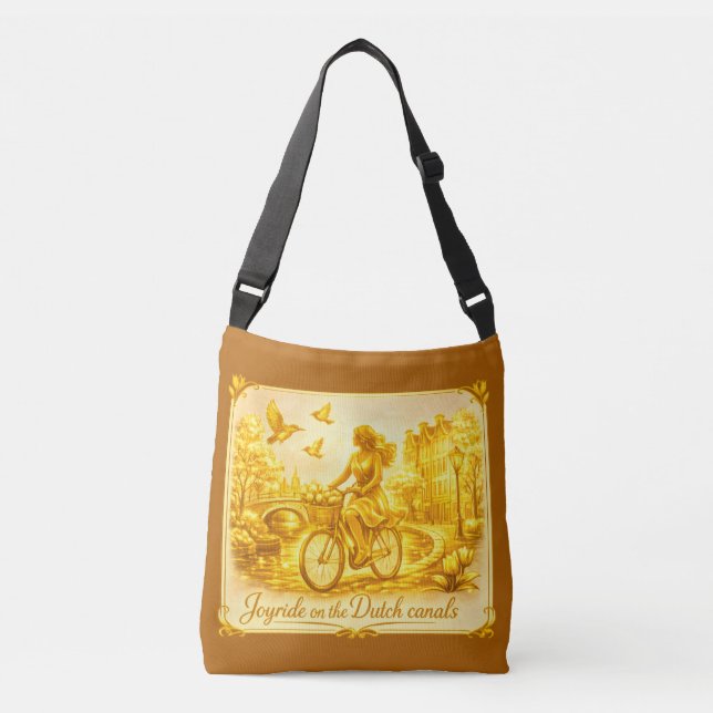 Bolsa Ajustável Gold Amsterdam Arched Bridges Charm (Frente)