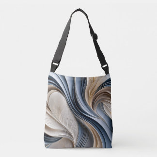 Bolsa Ajustável Golden Air - Azul Suave e Dourado Abstrato Fluido