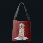 Bolsa Ajustável Golden retriever Santa Christmas Tree Lights Xmas<br><div class="desc">Golden retriever Santa Christmas Tree Lights Xmas</div>