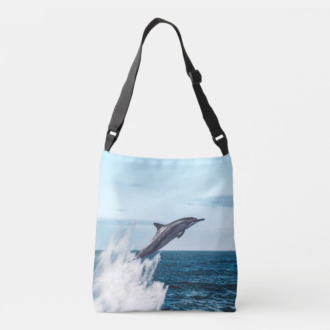 Bolsa Ajustável Golfinho saltando para fora do oceano (Verso)
