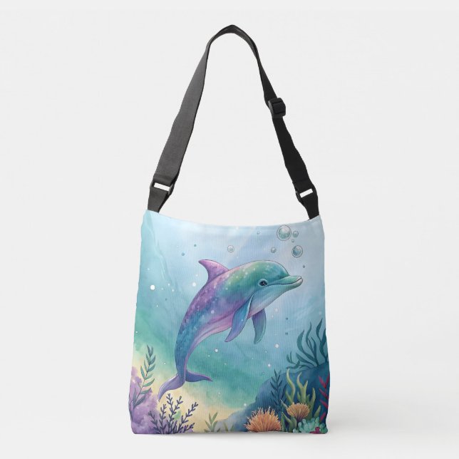 Bolsa Ajustável Golfinhopintadoàaguarela (Frente)