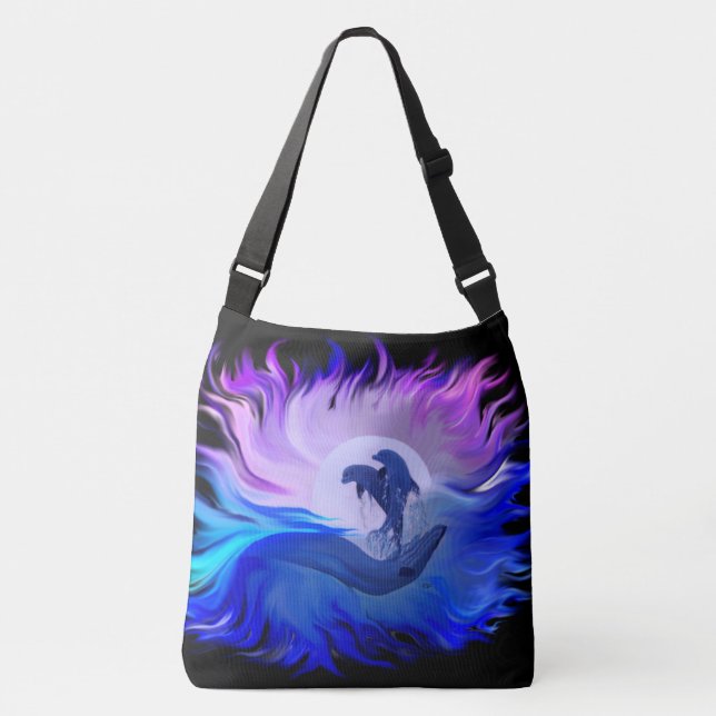 Bolsa Ajustável Golfinhos na Lua (Frente)