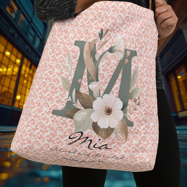 Bolsa Ajustável Graça Sangrenta de Mia - Monograma Floral de Boho (Criador carregado)