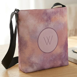 Bolsa Ajustável Gradiente de Monograma Abstrato Crepúsculo Rosa Et