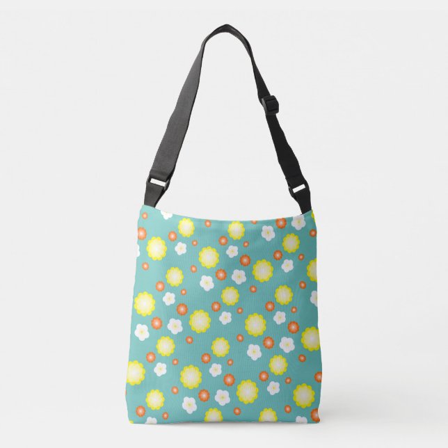 Bolsa Ajustável Gradiente giro moderno Flores margaridas padrão fe (Frente)