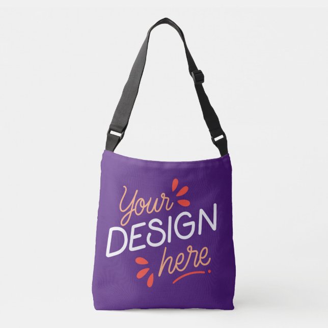 Bolsa Ajustável Gráfico roxo quadrado com laranja divertido (Frente)