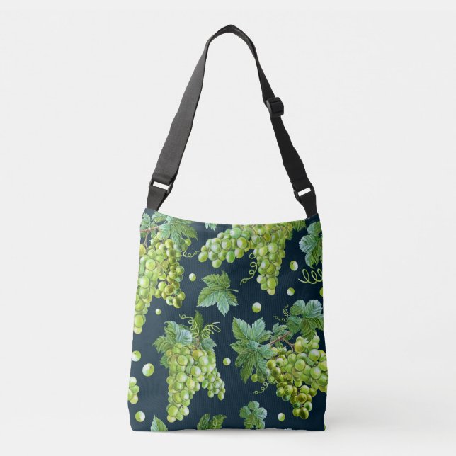 Bolsa Ajustável Grama Verde: Padrão Escuro de Aquarela (Frente)