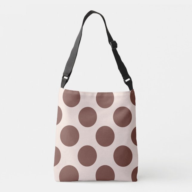 Bolsa Ajustável Grandes círculos de bolinhas castanho a rosa (Verso)