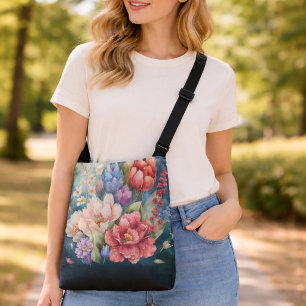 Bolsa Ajustável Grandes Flores Sortidas Cores Escuras