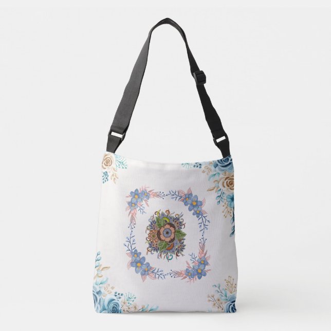 Bolsa Ajustável Grinalda Floral Suave Calma (Frente)