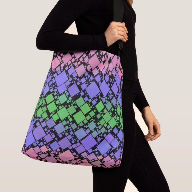 Bolsa Ajustável Groovy Boho Retro Mod Geométrico Orgulho Trigênero (Close Up)
