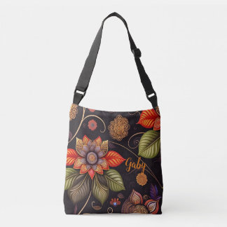 Bolsa Ajustável große Blüten mit Ornamenten edles Muster