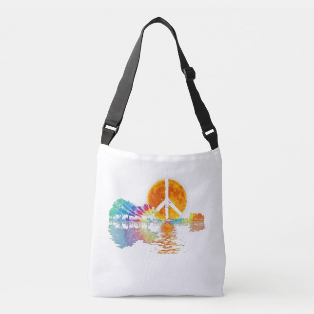 Bolsa Ajustável Guitar-lago Shadow Peace Love Guitar Hippie (Frente)