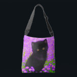 Bolsa Ajustável Gustav Klimt Cat<br><div class="desc">Bag Crossbody com um gato Gustav Klimt! Este gatinho fluffy fica num campo verde de flores roxas. Um presente perfeito para amantes de gatos e entusiastas de arte austríacos!</div>