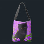 Bolsa Ajustável Gustav Klimt Cat<br><div class="desc">Bag Crossbody com um gato Gustav Klimt! Este gatinho fluffy fica num campo verde de flores roxas. Um presente perfeito para amantes de gatos e entusiastas de arte austríacos!</div>