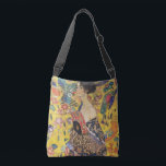 Bolsa Ajustável Gustav Klimt Lady Com Pintura Fan Art Nouveau<br><div class="desc">Gustav Klimt Lady With Fan Art Nouveau Painting Este meio retrato de uma bela mulher mostra um fundo amarelo com ornamentos asiáticos, pássaros coloridos e flores de lótus. A senhora veste um vestido no estilo de um quimono impresso com motivos de um vestido de dragão chinês. Linda pintura artística romântica...</div>