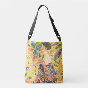 Bolsa Ajustável Gustav Klimt Lady with Fan vintage art nouveau