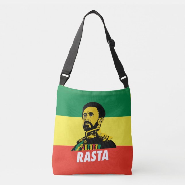 Bolsa Ajustável Haile Selassie - Jah Rastafari reggae Roots Bag - (Frente)