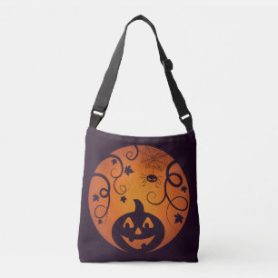 Bolsa Ajustável Halloween Jack ou lanterna abóbora face e aranha