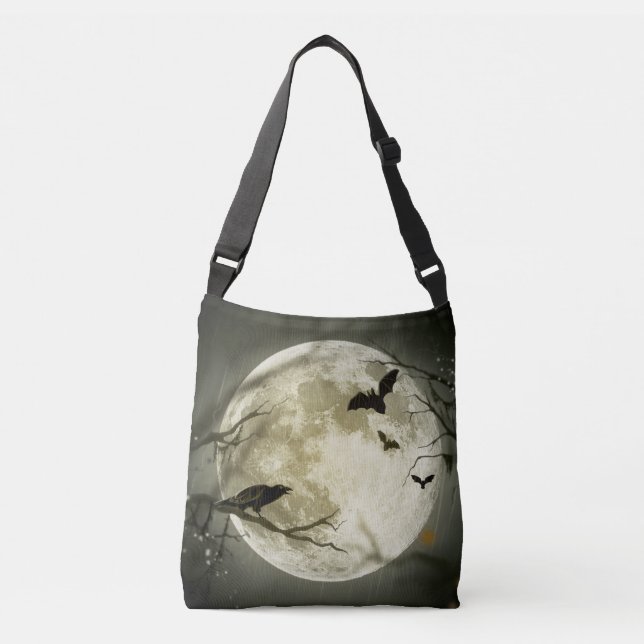 Bolsa Ajustável Halloween Moon Spooky Crows (Frente)