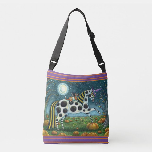 Bolsa Ajustável HALLOWEEN SPONTTED PONY E BAT CAT Whimssius (Frente)