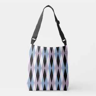 Bolsa Ajustável Harlequin Diamond Patterno - Blue and Dusty Lilac