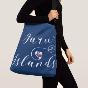 Bolsa Ajustável Heart Faroe Islands Flag, Ilhas Faroé