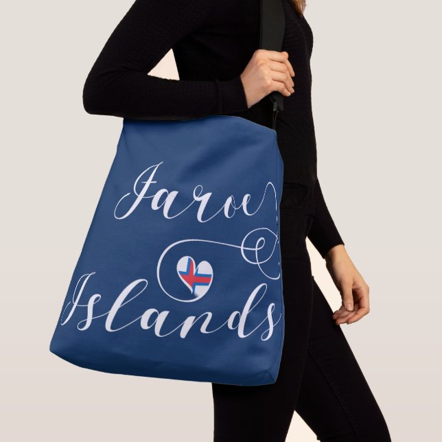 Bolsa Ajustável Heart Faroe Islands Flag, Ilhas Faroé (Close Up)