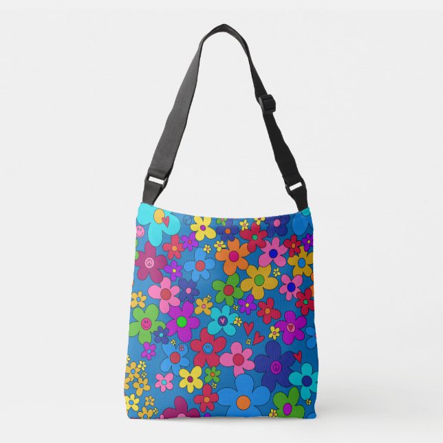 Bolsa Ajustável Hippies Felizes Margaridas (Frente)