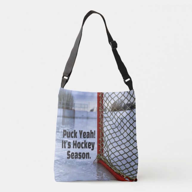 Bolsa Ajustável Hockey Season Ice Frio Engraçado Humor Puck (Verso)