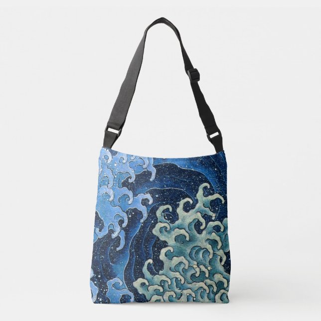 Bolsa Ajustável Hokusai Feminine Wave Vintage Ocean (Frente)