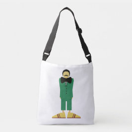 Bolsa Ajustável Homem com Terno Verde Arte Retro Abstrata
