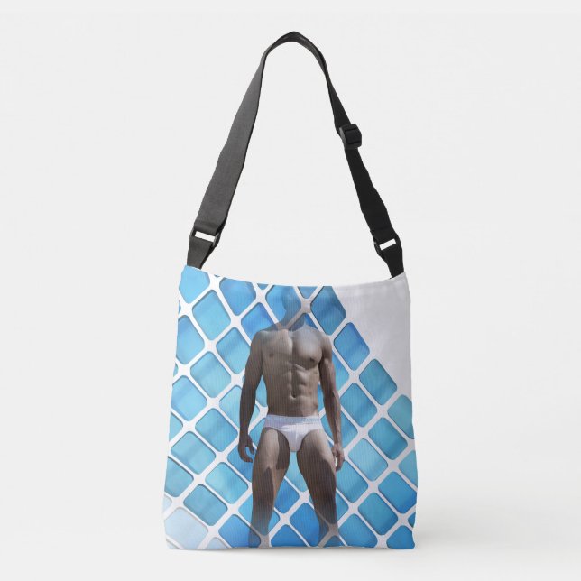 Bolsa Ajustável Homem muscular SlipperyJoe, seis abdominais, branc (Frente)