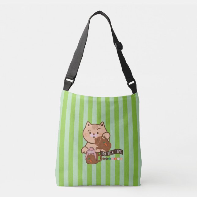 Bolsa Ajustável hora do chá de gato e coelho (Frente)