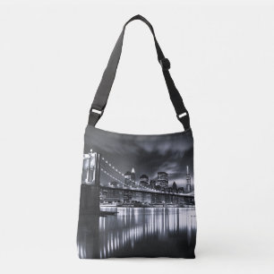 Bolsa Ajustável Horizonte de Nova York Ponte do Brooklyn Monocromá