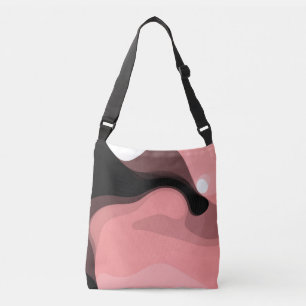 Bolsa Ajustável Horizonte Sunset: Abstrato cor-de-rosa, preto e br