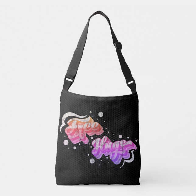 Bolsa Ajustável Hugs Gratuitos - Deluxe Rainbow White Mix Edition (Frente)