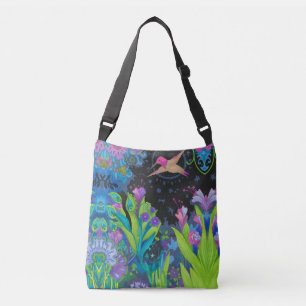 Bolsa Ajustável Hummingbird Blooms Crossbody Bag