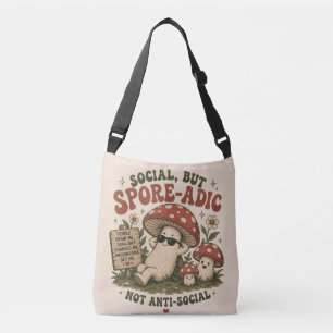Bolsa Ajustável Humor Espórico – Design Retro de Cogumelo Fofo e R