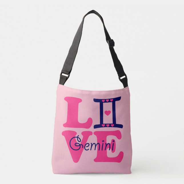 Bolsa Ajustável ♊! I Love Gemini-Best-Zodiac Sinal All-Over-Impres (Frente)