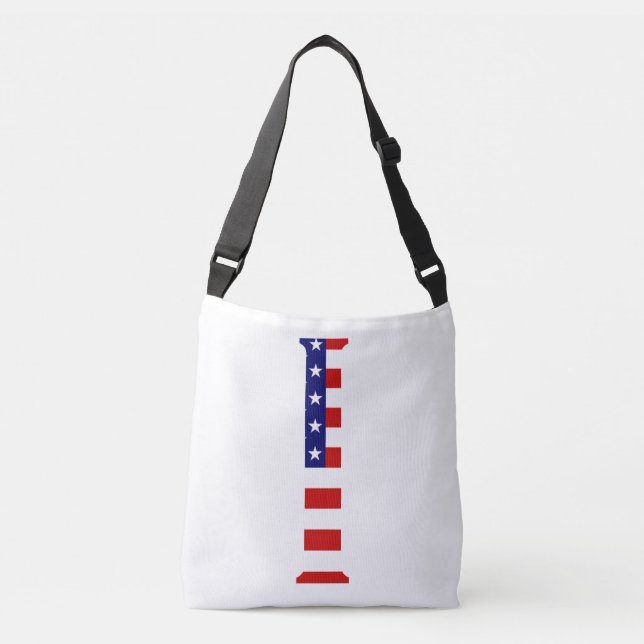 Bolsa Ajustável I Monograma sobreposto no cbcnt Flag EUA (Frente)