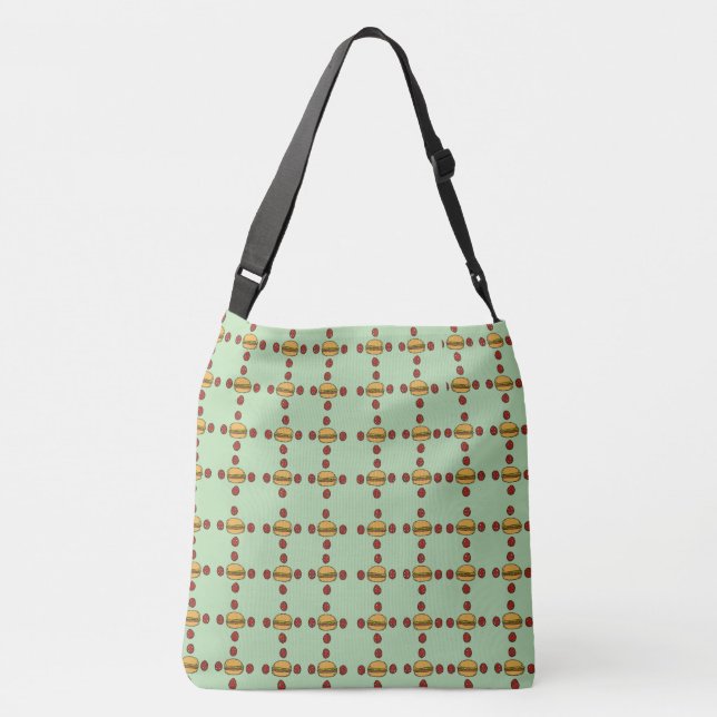Bolsa Ajustável Illustration of hamburger patterns  (Verso)
