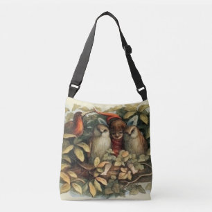 Bolsa Ajustável Ilustração da Natureza das Corujas e Fadas do Elf
